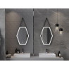 Mexen Orla podsvietené kúpeľňové zrkadlo 50 x 70 cm, LED 6000K, protimlženie, čierny rám - 9815-050-070-611-70
