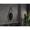 Mexen Orla osvetlené kúpeľňové zrkadlo 50 x 70 cm, LED 6000K, antizahmlievanie, čierny rám - 9815-050-070-611-70