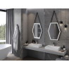 Mexen Orla osvetlené kúpeľňové zrkadlo 60 x 80 cm, LED 6000K, proti zahmlievaniu, čierny rám - 9815-060-080-611-70