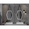 Mexen Orla osvetlené kúpeľňové zrkadlo 60 x 80 cm, LED 6000K, proti zahmlievaniu, čierny rám - 9815-060-080-611-70