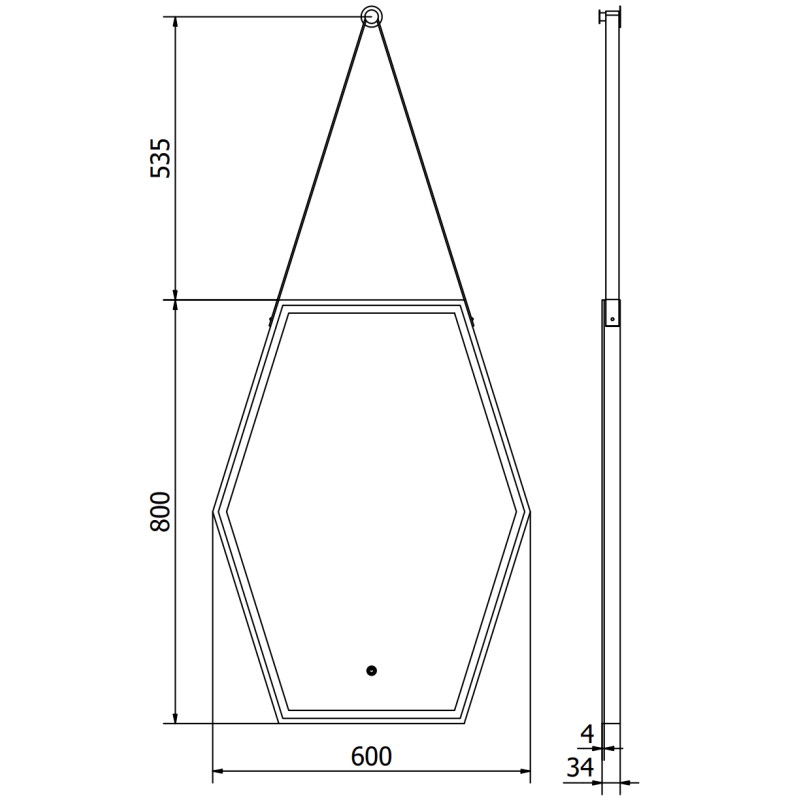 Mexen Orla osvetlené kúpeľňové zrkadlo 60 x 80 cm, LED 6000K, proti zahmlievaniu, čierny rám - 9815-060-080-611-70