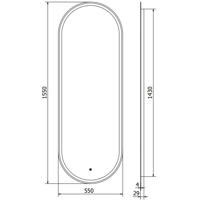 Mexen Bono kúpeľňové zrkadlo podsvietené 55 x 155 cm, LED 6000K, proti záparám - 9816-055-155-611-00