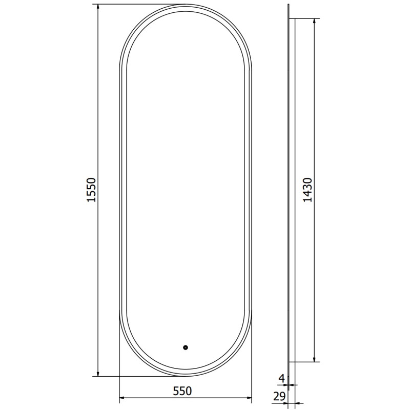 Mexen Bono podsvietené kúpeľňové zrkadlo 55 x 155 cm, LED 6000K, proti zahmlievaniu - 9816-055-155-611-00