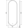 Mexen Bono kúpeľňové zrkadlo podsvietené 55 x 155 cm, LED 6000K, proti záparám - 9816-055-155-611-00