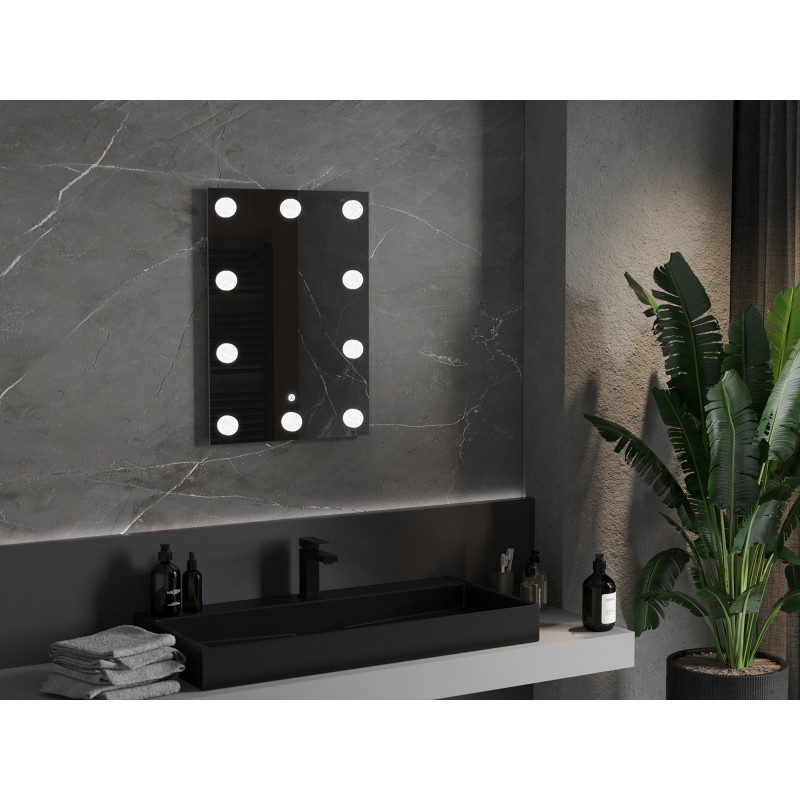 Mexen Dona kúpeľňové zrkadlo s podsvietením 50 x 70 cm, LED 6000K, proti zahmlievaniu - 9818-050-070-611-00