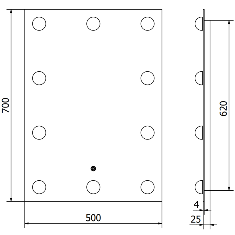 Mexen Dona kúpeľňové zrkadlo podsvietené 50 x 70 cm, LED 6000K, proti zahmlievaniu - 9818-050-070-611-00