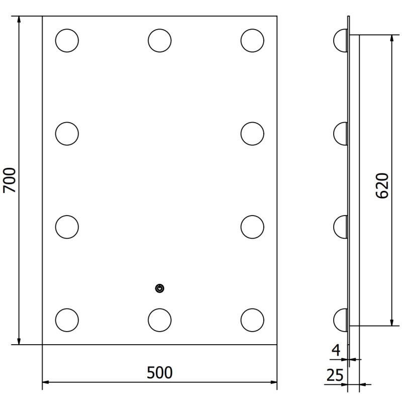 Mexen Dona osvetlené zrkadlo do kúpeľne 50 x 70 cm, LED 6000K, protirosné - 9818-050-070-611-00
