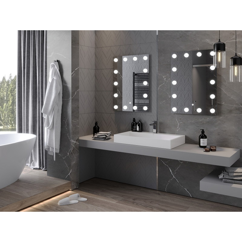 Mexen Dona osvetlené kúpeľňové zrkadlo 60 x 80 cm, LED 6000K, proti zahmlievaniu - 9818-060-080-611-00
