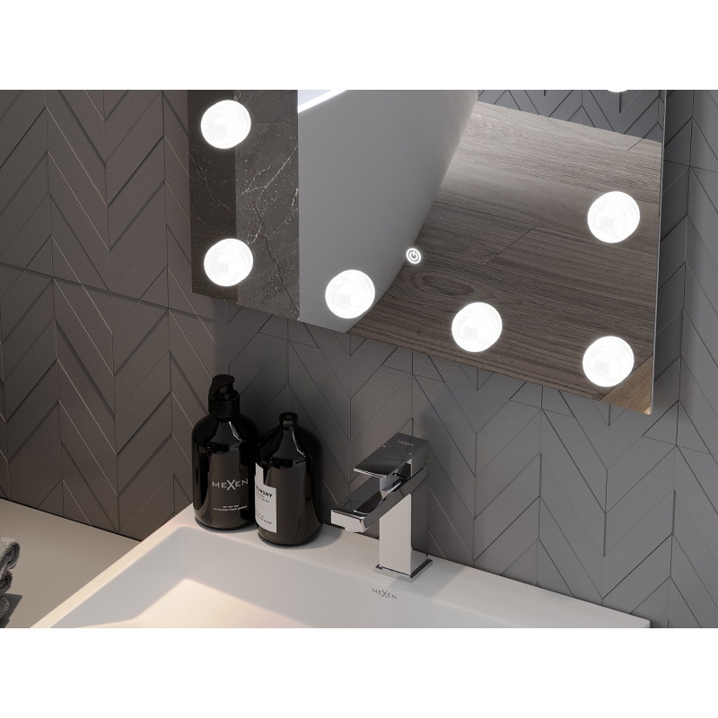 Mexen Dona osvetlené kúpeľňové zrkadlo 60 x 80 cm, LED 6000K, proti zahmlievaniu - 9818-060-080-611-00