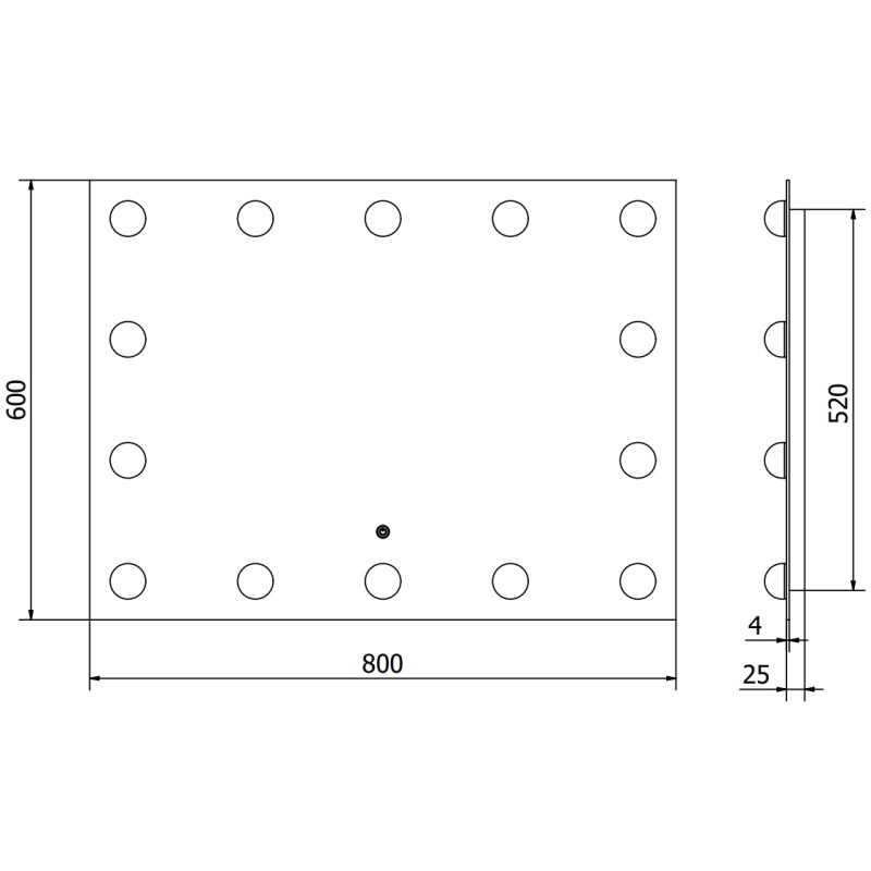Mexen Dona podsvietené kúpeľňové zrkadlo 80 x 60 cm, LED 6000K, anti-fog - 9818-080-060-611-00