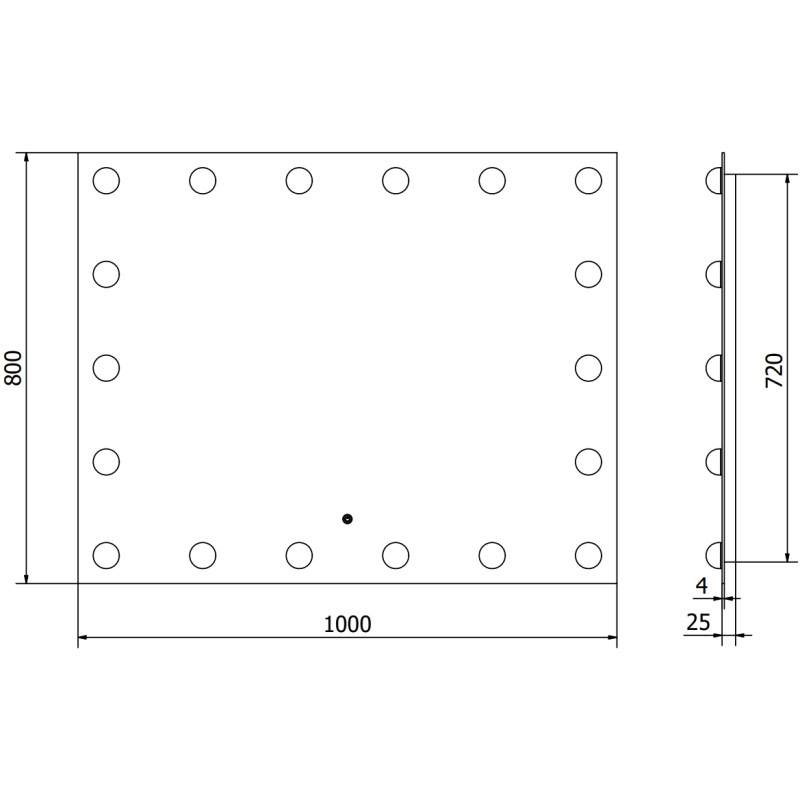 Mexen Dona kúpeľňové zrkadlo s osvetlením 100 x 80 cm, LED 6000K, anti-fog - 9818-100-080-611-00