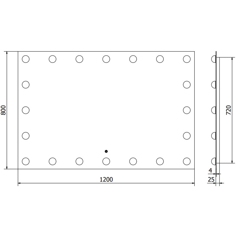 Mexen Dona osvetlené kúpeľňové zrkadlo 120 x 80 cm, LED 6000K, proti zahmlievaniu - 9818-120-080-611-00