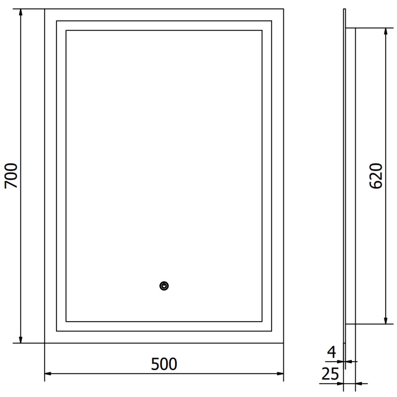 Mexen Miko podsvietené kúpeľňové zrkadlo 50 x 70 cm, LED 6000K, proti zahmlievaniu - 9819-050-070-611-00