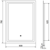 Mexen Miko kúpeľňové zrkadlo s podsvietením 50 x 70 cm, LED 6000K, ochrana proti zahmleniu - 9819-050-070-611-00