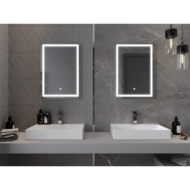 Mexen Miko podsvietené kúpeľňové zrkadlo 50 x 70 cm, LED 6000K, proti zahmlievaniu - 9819-050-070-611-00