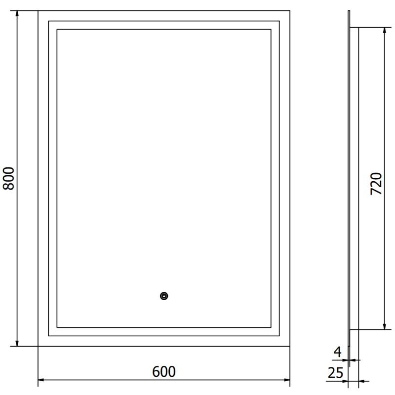 Mexen Miko osvetlené kúpeľňové zrkadlo 60 x 80 cm, LED 6000K, proti zahmlievaniu - 9819-060-080-611-00