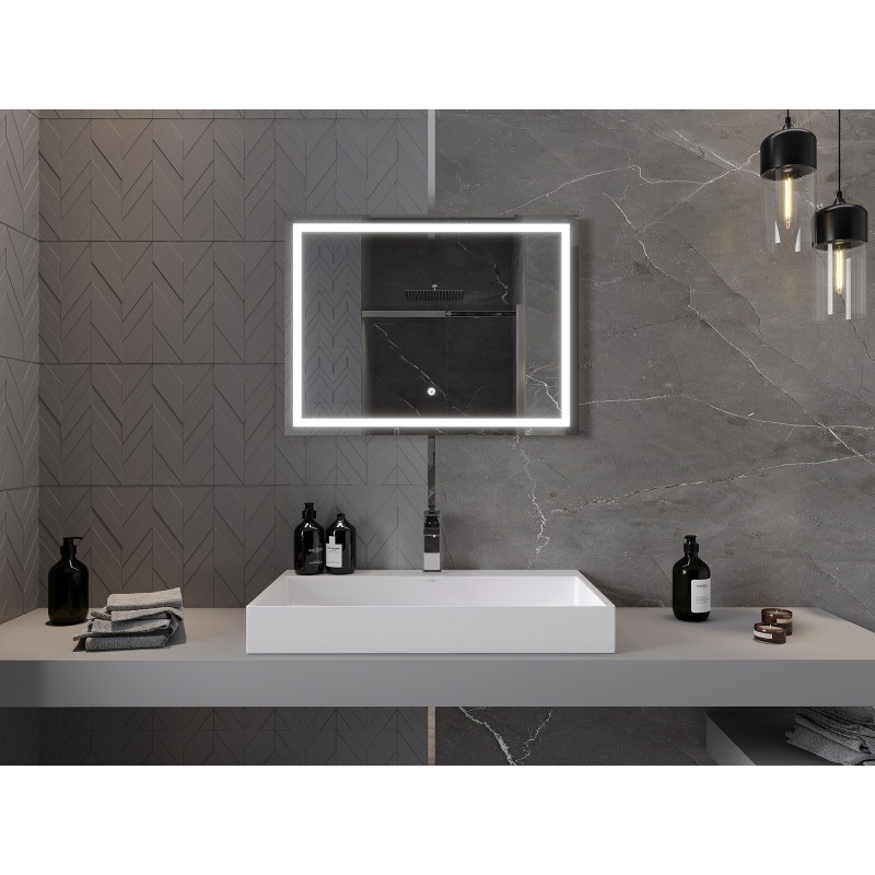 Mexen Miko kúpeľňové zrkadlo so svetlom 80 x 60 cm, LED 6000K, proti zahmlievaniu - 9819-080-060-611-00
