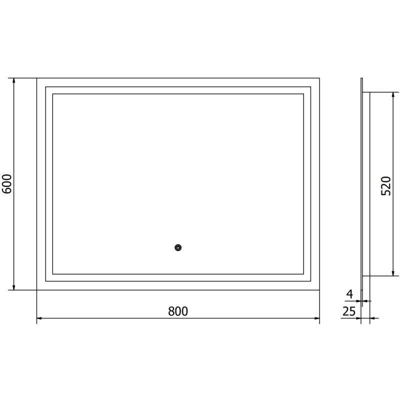 Mexen Miko osvetlené kúpeľňové zrkadlo 80 x 60 cm, LED 6000K, proti zahmlievaniu - 9819-080-060-611-00