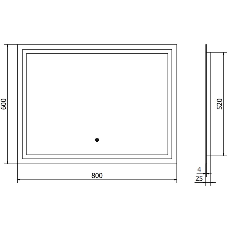 Mexen Miko osvetlené kúpeľňové zrkadlo 100 x 80 cm, LED 6000K, proti zahmlievaniu - 9819-100-080-611-00