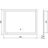 Mexen Miko kúpeľňové zrkadlo s podsvietením 100 x 80 cm, LED 6000K, anti-pára - 9819-100-080-611-00
