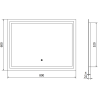 Mexen Miko osvetlené kúpeľňové zrkadlo 100 x 80 cm, LED 6000K, proti zahmlievaniu - 9819-100-080-611-00