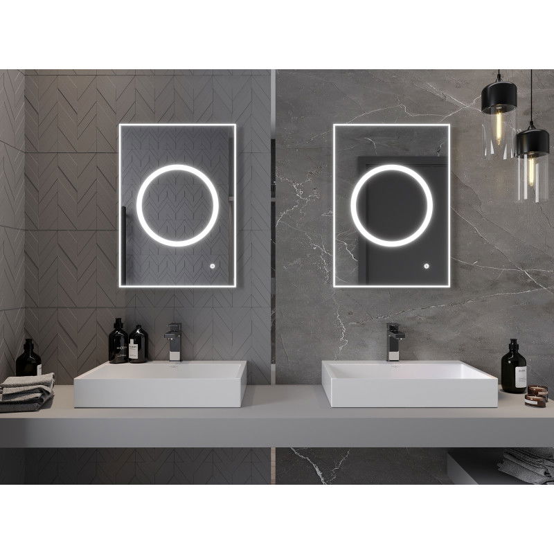Mexen Koga osvetlené kúpeľňové zrkadlo 50 x 70 cm, LED 6000K, proti zahmlievaniu - 9821-050-070-611-00