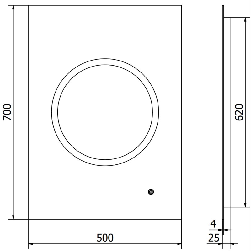 Mexen Koga zrkadlo do kúpeľne s podsvietením 50 x 70 cm, LED 6000K, odporúča proti zahmlievaniu - 9821-050-070-611-00