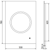 Mexen Koga osvetlené kúpeľňové zrkadlo 50 x 70 cm, LED 6000K, proti zahmlievaniu - 9821-050-070-611-00