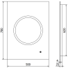 Mexen Koga podsvietené kúpeľňové zrkadlo 50 x 70 cm, LED 6000K, proti zahmlievaniu - 9821-050-070-611-00