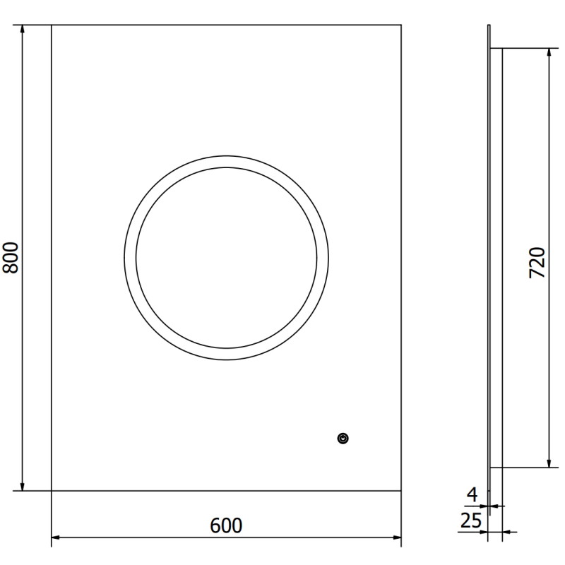 Mexen Koga Kúpeľňové zrkadlo s podsvietením 60 x 80 cm, LED 6000K, proti zahmlievaniu - 9821-060-080-611-00