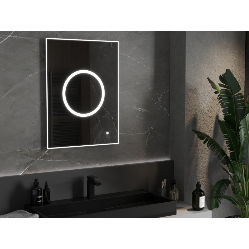 Mexen Koga Kúpeľňové zrkadlo s podsvietením 60 x 80 cm, LED 6000K, proti zahmlievaniu - 9821-060-080-611-00