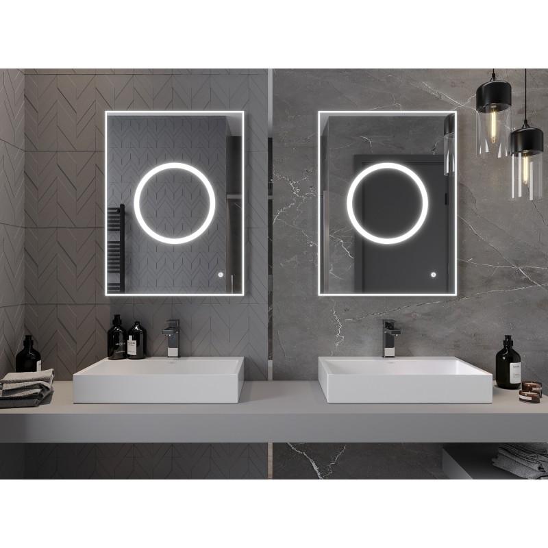Mexen Koga Kúpeľňové zrkadlo s podsvietením 60 x 80 cm, LED 6000K, proti zahmlievaniu - 9821-060-080-611-00