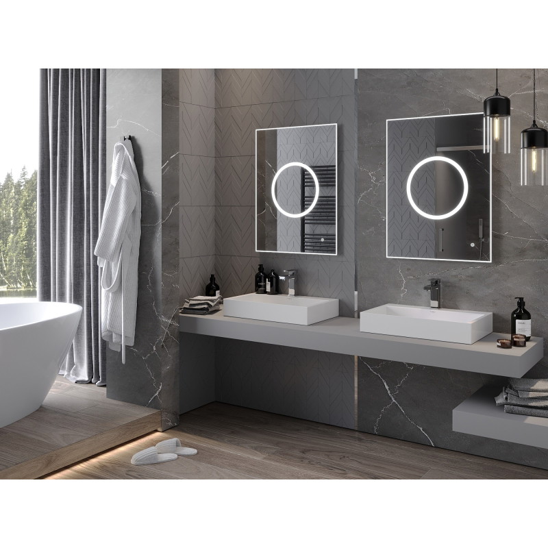Mexen Koga Kúpeľňové zrkadlo s podsvietením 60 x 80 cm, LED 6000K, proti zahmlievaniu - 9821-060-080-611-00