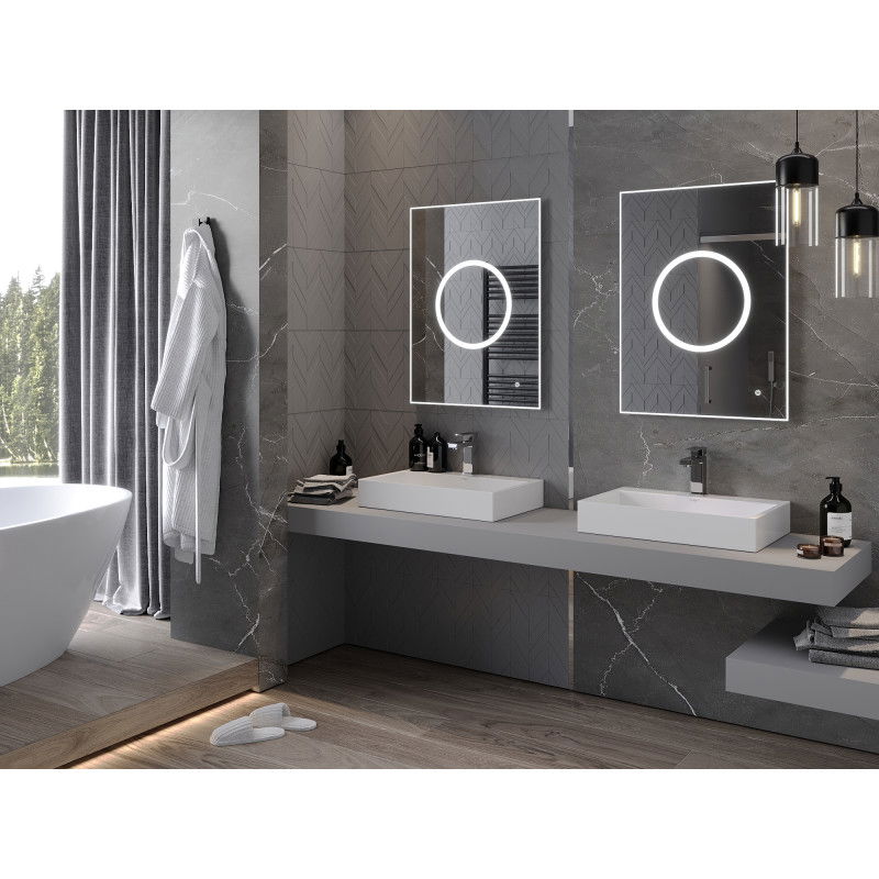 Mexen Koga osvetlené kúpeľňové zrkadlo 60 x 80 cm, LED 6000K, proti zahmlievaniu - 9821-060-080-611-00