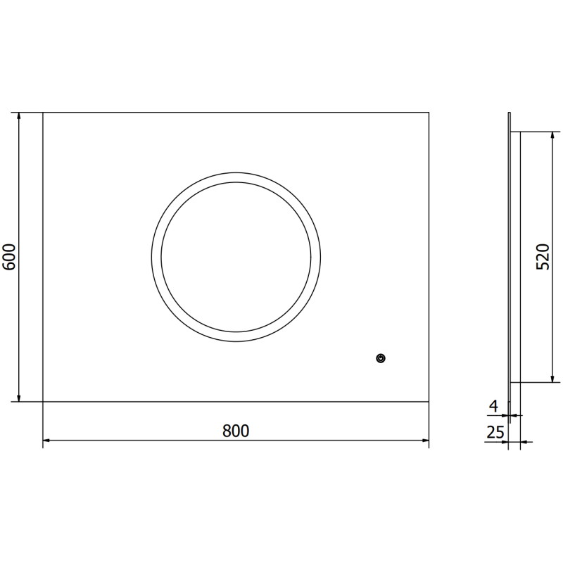 Mexen Koga podsvietené kúpeľňové zrkadlo 80 x 60 cm, LED 6000K, proti záparom - 9821-080-060-611-00