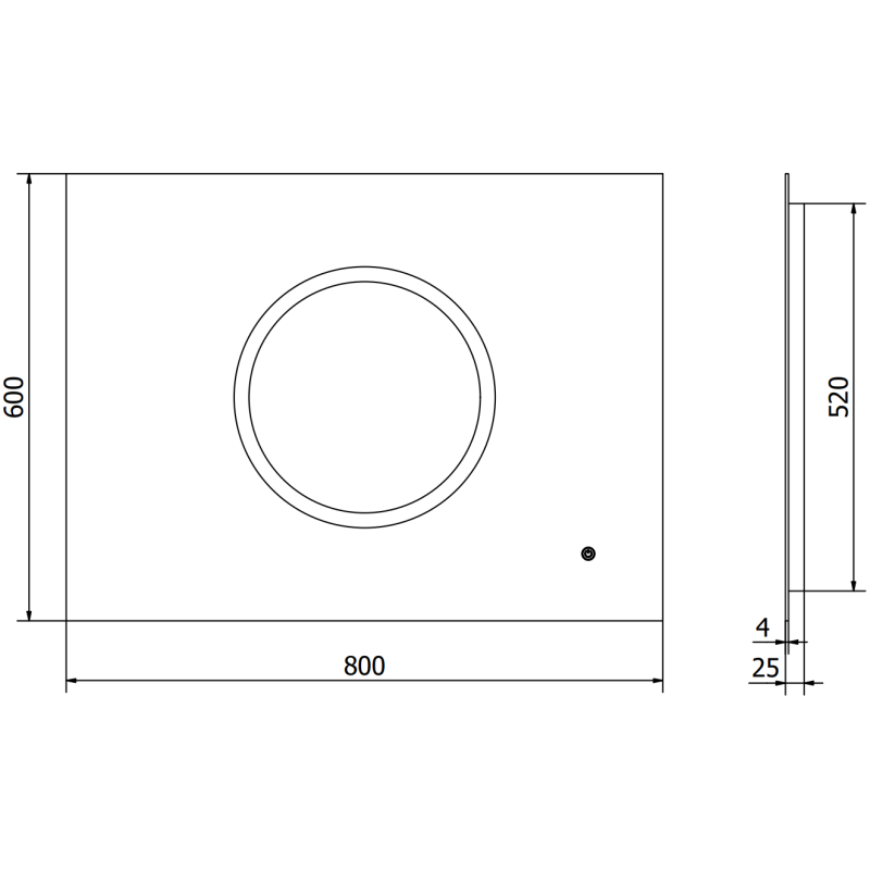 Mexen Koga zrkadlo do kúpeľne s podsvietením 80 x 60 cm, LED 6000K, anti-fog - 9821-080-060-611-00