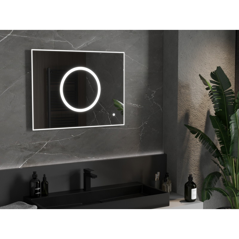 Mexen Koga podsvietené kúpeľňové zrkadlo 80 x 60 cm, LED 6000K, proti záparom - 9821-080-060-611-00