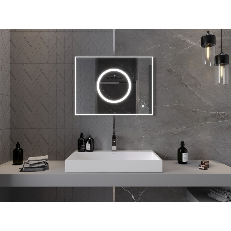 Mexen Koga podsvietené kúpeľňové zrkadlo 80 x 60 cm, LED 6000K, proti záparom - 9821-080-060-611-00