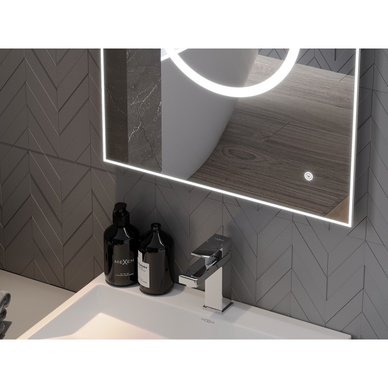 Mexen Koga podsvietené kúpeľňové zrkadlo 80 x 60 cm, LED 6000K, proti záparom - 9821-080-060-611-00
