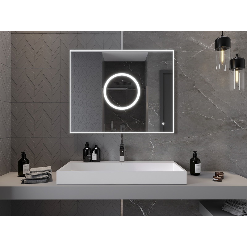 Mexen Koga osvetlené kúpeľňové zrkadlo 100 x 80 cm, LED 6000K, proti zahmlievaniu - 9821-100-080-611-00