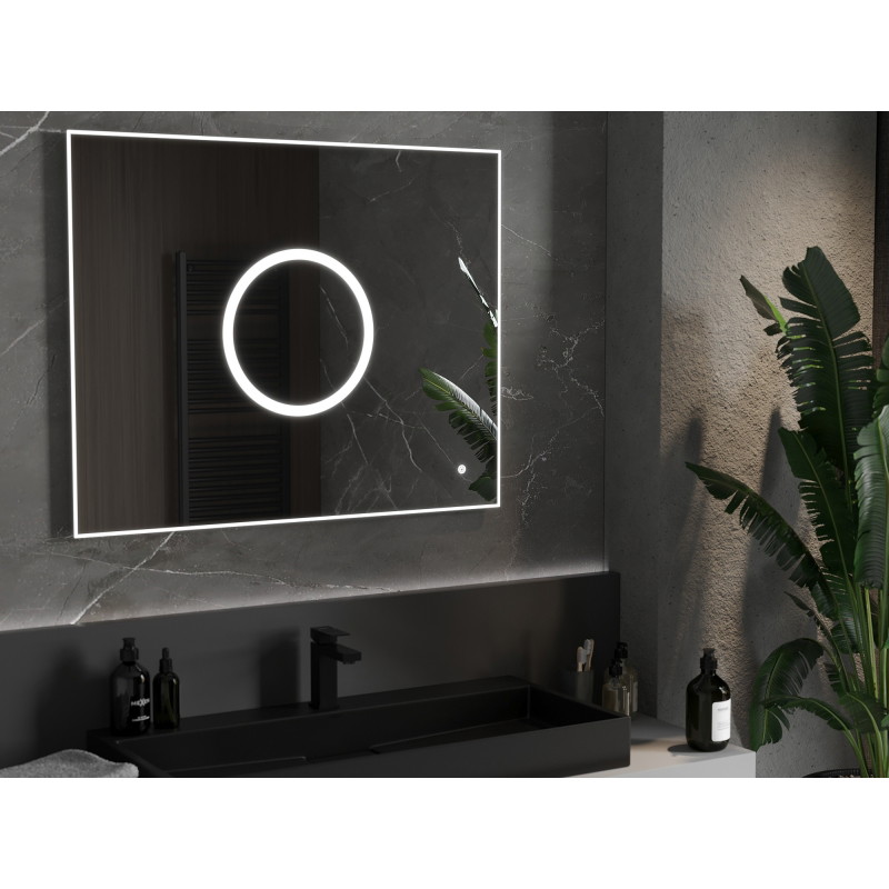 Mexen Koga podsvietené kúpeľňové zrkadlo 100 x 80 cm, LED 6000K, protirosný - 9821-100-080-611-00
