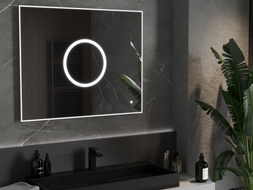 Mexen Koga osvetlené kúpeľňové zrkadlo 100 x 80 cm, LED 6000K, proti zahmlievaniu - 9821-100-080-611-00