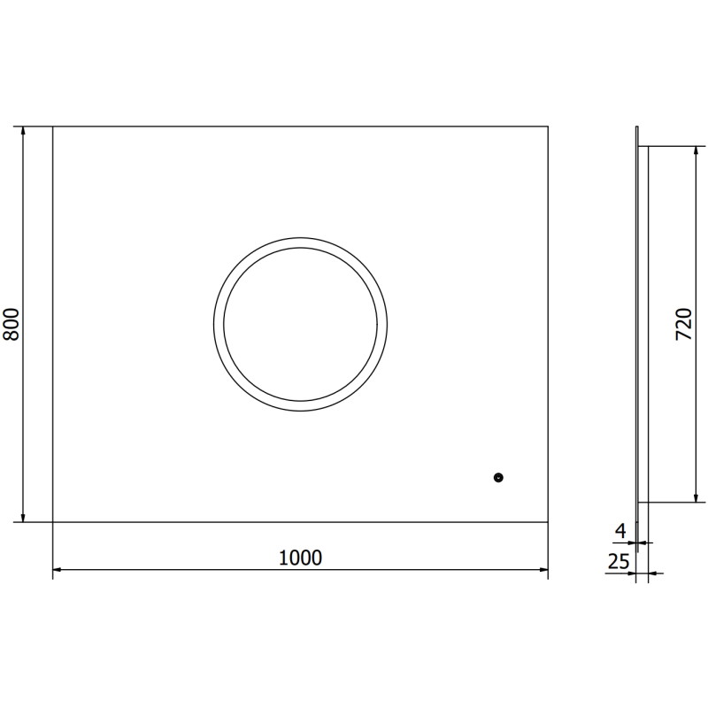 Mexen Koga osvetlené kúpeľňové zrkadlo 100 x 80 cm, LED 6000K, proti zahmlievaniu - 9821-100-080-611-00