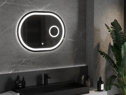 Mexen Umba podsvietené kúpeľňové zrkadlo s kozmetickým zrkadielkom 80 x 60 cm, LED 6000K, proti zaroseniu - 9822-080-060-611-00