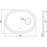 Mexen Umba podsvietené kúpeľňové zrkadlo s kozmetickým zrkadielkom 80 x 60 cm, LED 6000K, proti zaroseniu - 9822-080-060-611-00