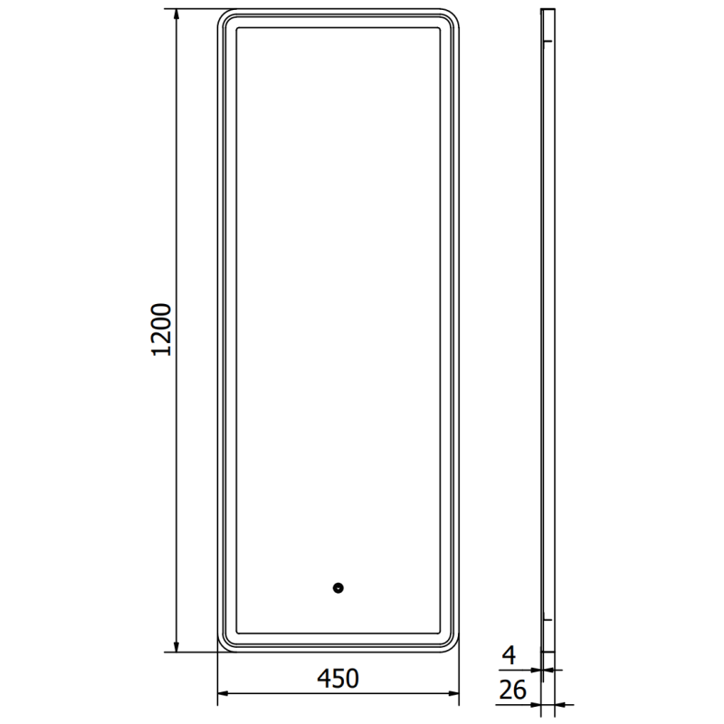 Mexen Coro osvetlené kúpeľňové zrkadlo 45 x 120 cm, LED 6000K, proti zahmlievaniu, čierny rám - 9817-045-120-611-70