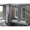 Mexen Coro podsvietené kúpeľňové zrkadlo 45 x 120 cm, LED 6000K, protizahmlievací, čierny rám - 9817-045-120-611-70