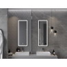 Mexen Coro podsvietené kúpeľňové zrkadlo 45 x 120 cm, LED 6000K, proti zahmlievaniu, čierny rám - 9817-045-120-611-70
