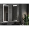 Mexen Coro zrkadlo do kúpeľne s podsvietením 50 x 150 cm, LED 6000K, proti zahmlievaniu, čierny rám - 9817-050-150-611-70