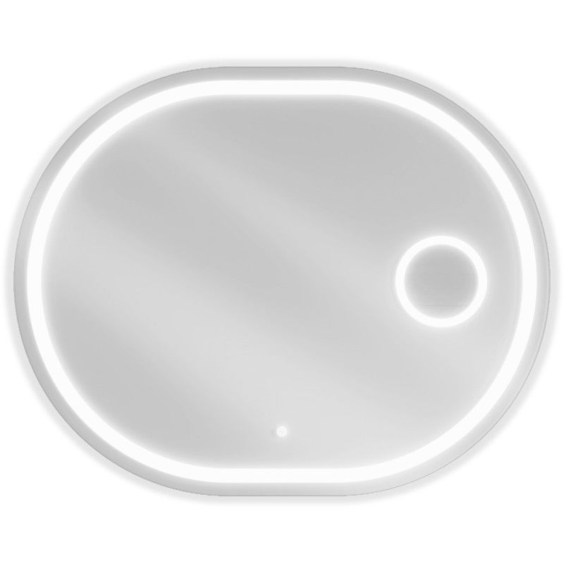 Mexen Umba osvetlené kúpeľňové zrkadlo s kozmetickým zrkadielkom 80 x 60 cm, LED 6000K, proti zahmlievaniu